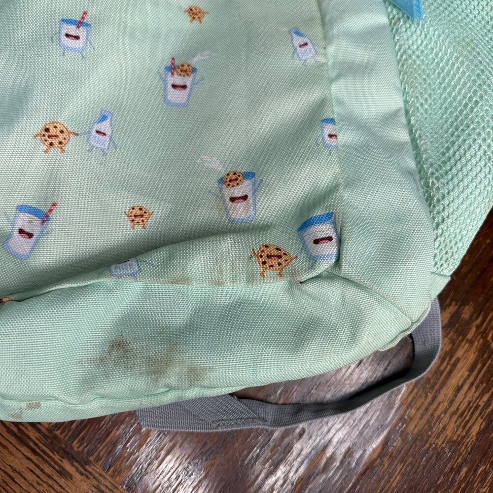 Unhinged By Jansport Mint Backpack With Milk & Cookies Print Adjustable Straps - Picture 7 of 14